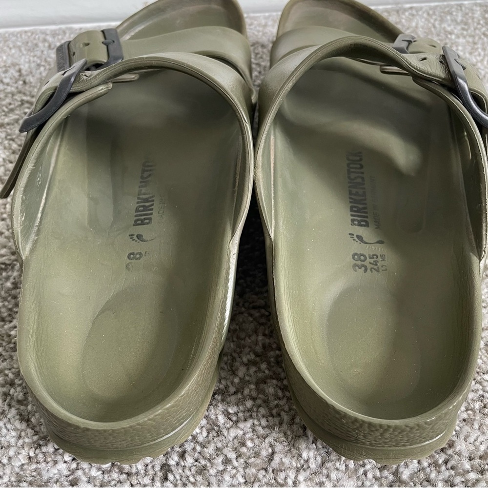 Birkenstock Arizona EVA Sandal Women’s 7 Khaki Green Slides Mens 9 Comfort Shoes - Picture 5 of 11